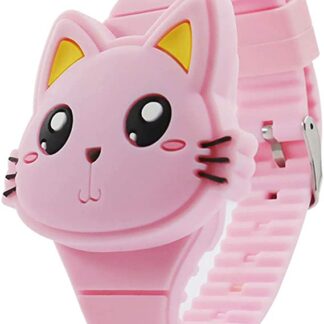 Reloj de gato rosado para niña